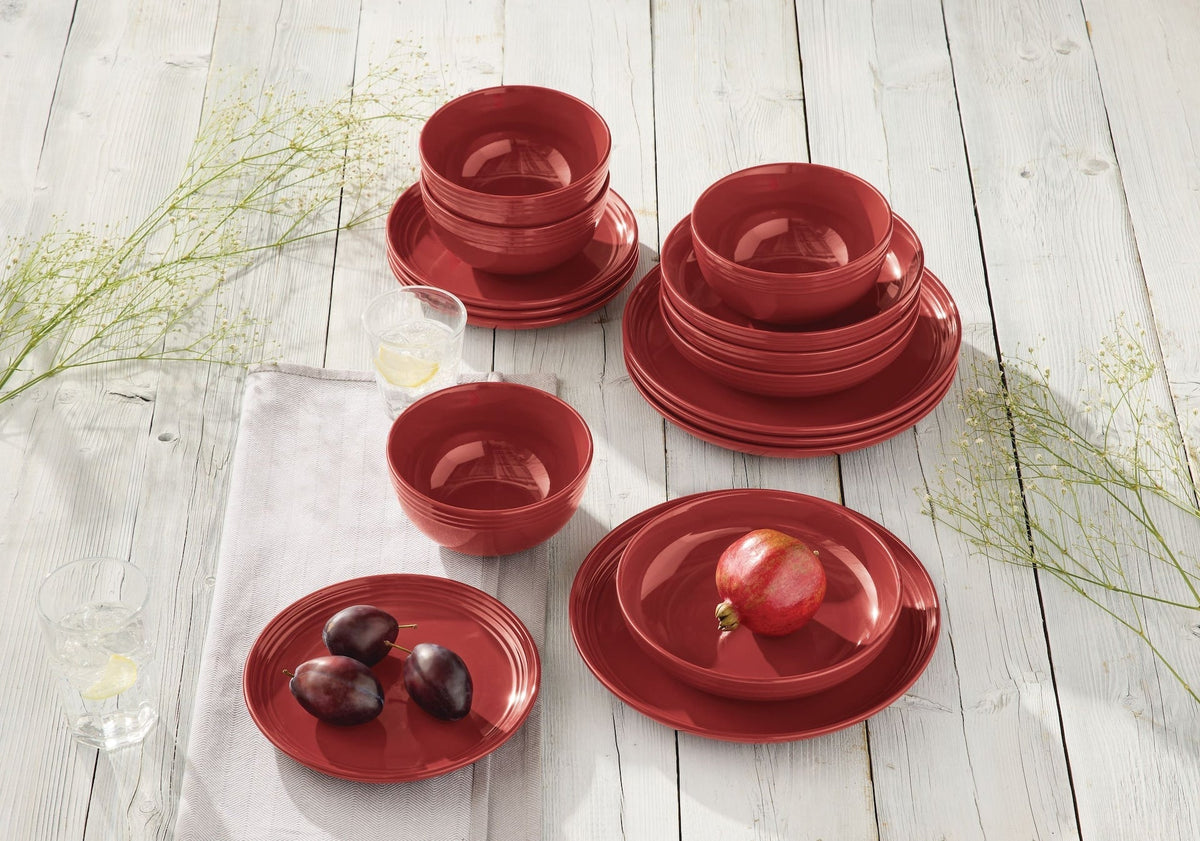 Edenhill Farmhouse Bistro Stoneware Dinnerware Set, Serves 4, 16-pc, Red Z2H6 - product image 7