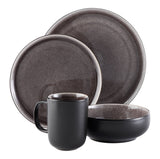 Kenway Stoneware Dinnerware Set, Serves 4, 16-pc, Matte Black & Taupe Reactive Glaze V5D6 - product image 4