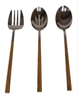 Kin Stainless Steel Serving Set with Faux Wood Finish, 3-pc I3P6 - product image 1