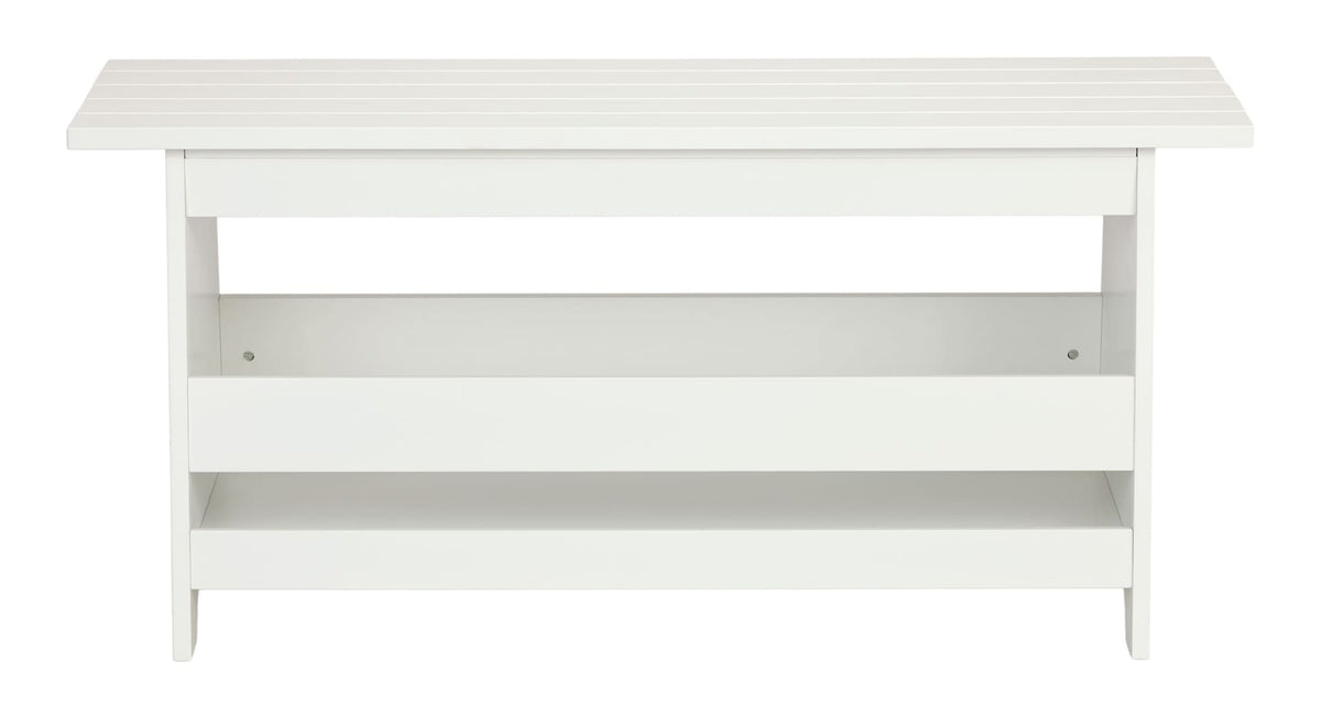 Kya Wooden Entryway Bench with Storage Rack, White T5K5 - product image 1