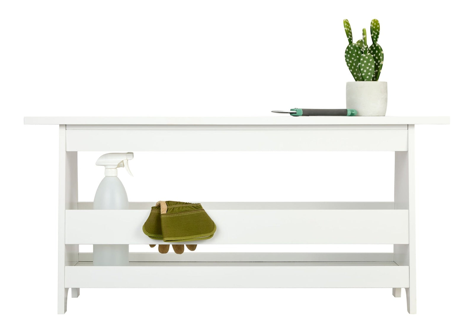 Kya Wooden Entryway Bench with Storage Rack, White T5K5 - product image 2