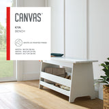 Kya Wooden Entryway Bench with Storage Rack, White T5K5 - product image 4