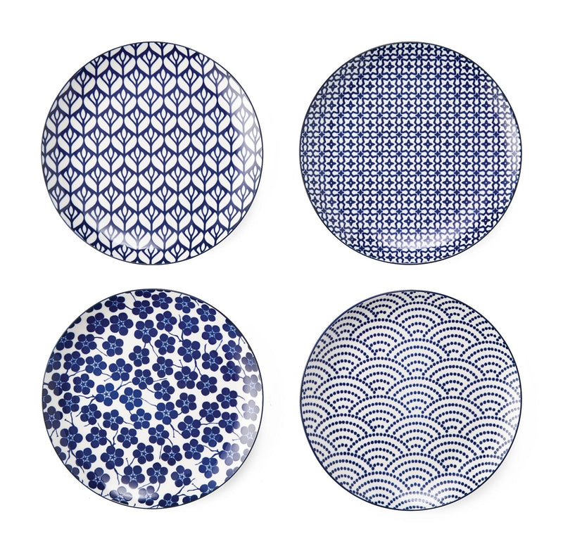 Patterned Porcelain Side Plates Serveware Set, 4-pk M6H5