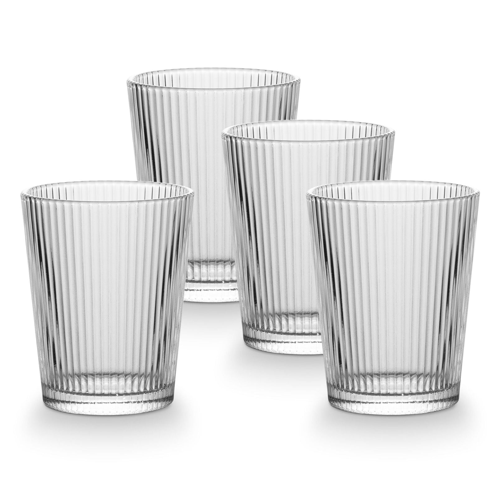 Ribbed DOF Dinner Glass Set, Lead-free, 4-pc S7R6 - product image 1
