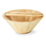 Rubberwood Tapered Salad Bowl & Servers, Tan W0T0 - product image 1
