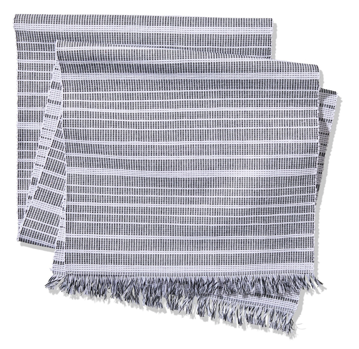 Two-Tone Ribbed Rectangular Cotton Table Runner, 84-in x 15-in K2I8 - product image 1