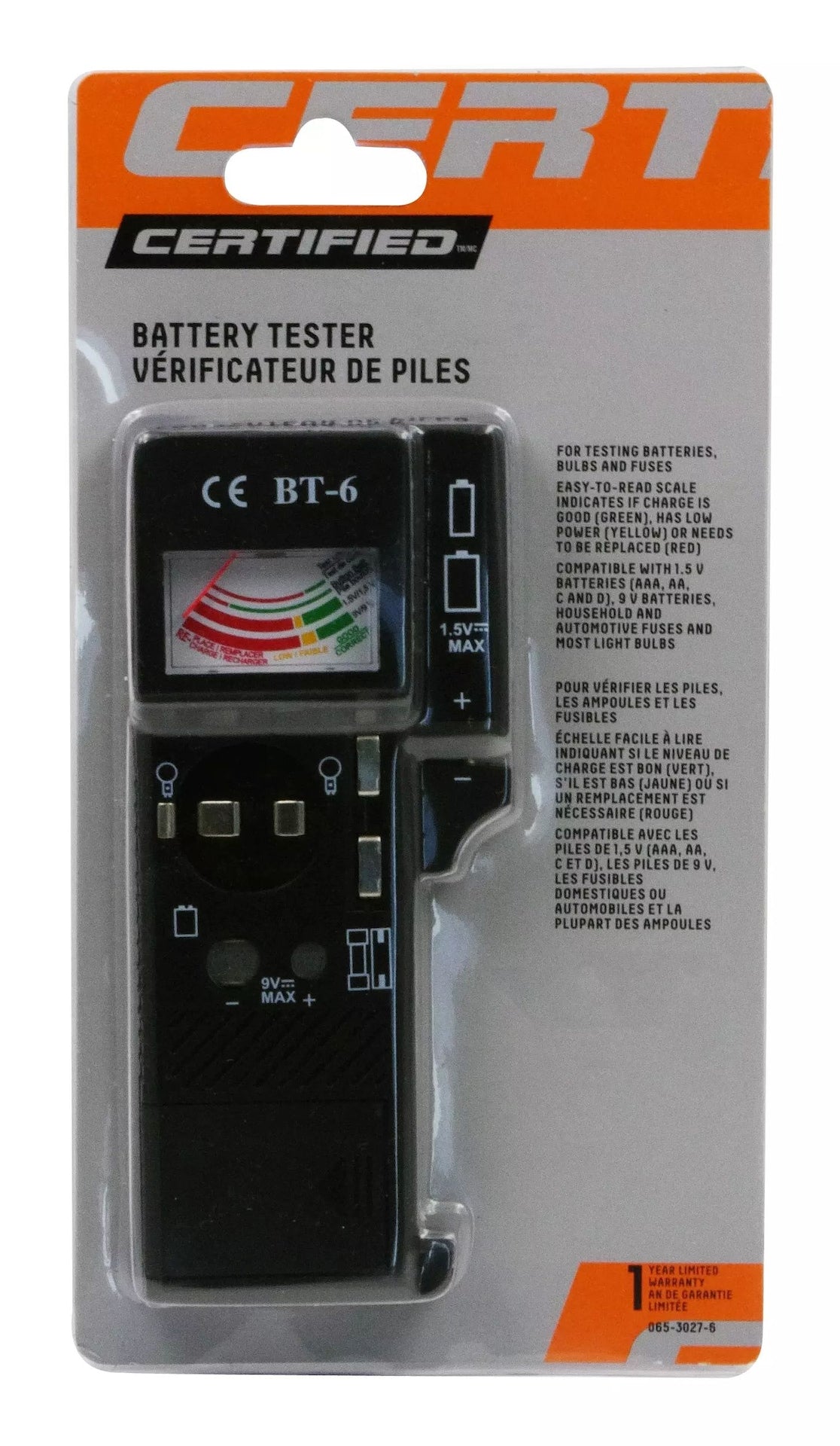 Universal Battery Tester / Checker, AAA, AA, C, D, 9V D1W4 - product image 1