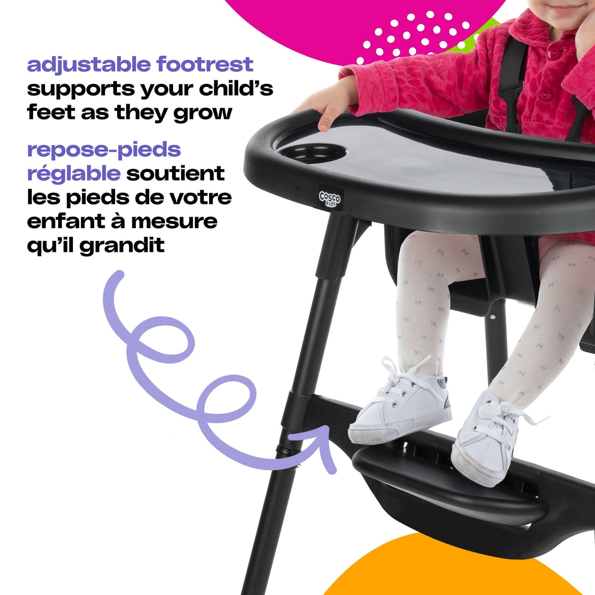 Black Canteen High Chair with Adjustable Footrest T8K4 - product image 1