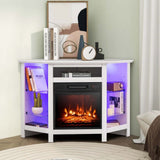 Fireplace TV Stand with LED Lights, White S4C6 - product image 2
