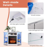 Fireplace TV Stand with LED Lights, White Y3O3 - product image 4