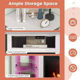 Fireplace TV Stand with LED Lights, White S4C6 - product image 5