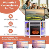 Fireplace TV Stand with LED Lights, White S4C6 - product image 7