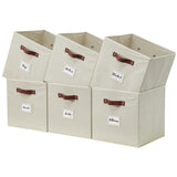 Collapsible Storage Cube with Label, 11-in, 6-pk, Beige P8H1 - product image 1