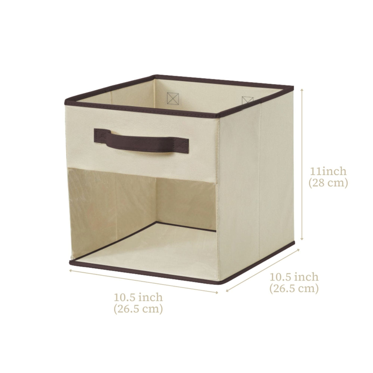 Collapsible Transparent Front Cube, 11-in, 6-pk, Beige T9Y3 - product image 7