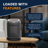 HFX42T15GI Oscillating Compact Ceramic Space Heater, 1500W, Grey W0C4 - product image 3