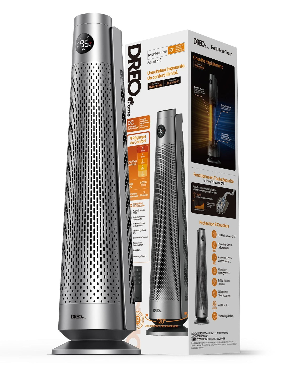 Home Large Room Space Heater with Adjustable Thermostat, 30-in Q5B9 - product image 2