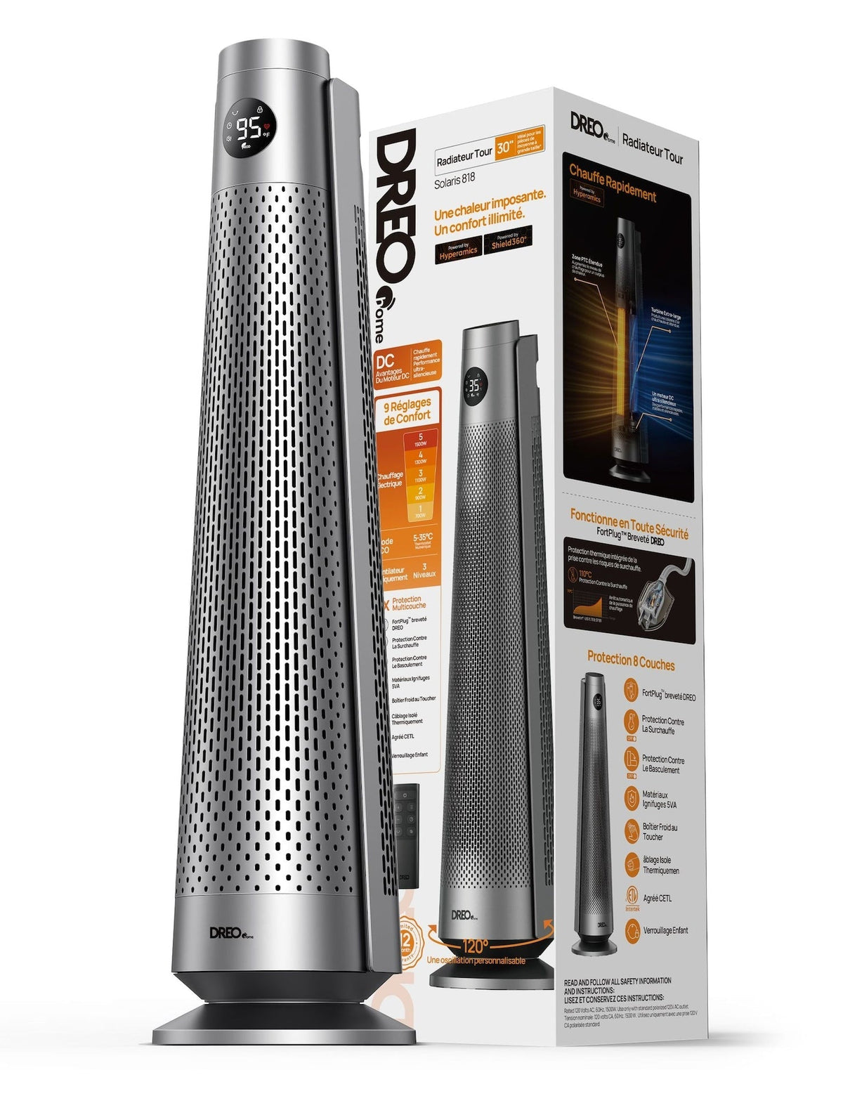 Home Large Room Space Heater with Adjustable Thermostat, 30-in Q5B9 - product image 3