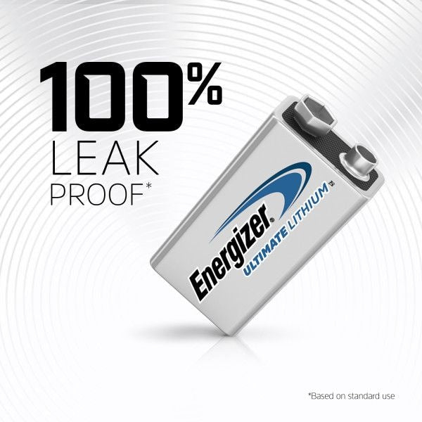 2-pk 9V / 9 Volt Lithium Batteries, EZ Turn Lock, PowerSeal U2H4 - product image 2