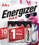 Max 4-pk AA Alkaline Batteries, Long Lasting, All Purpose X8H3 - product image 1