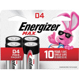 Max 4-pk D Alkaline Batteries, Long Lasting, All Purpose A2X2 - product image 1