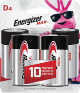 Max 4-pk D Alkaline Batteries, Long Lasting, All Purpose A2X2 - product image 2
