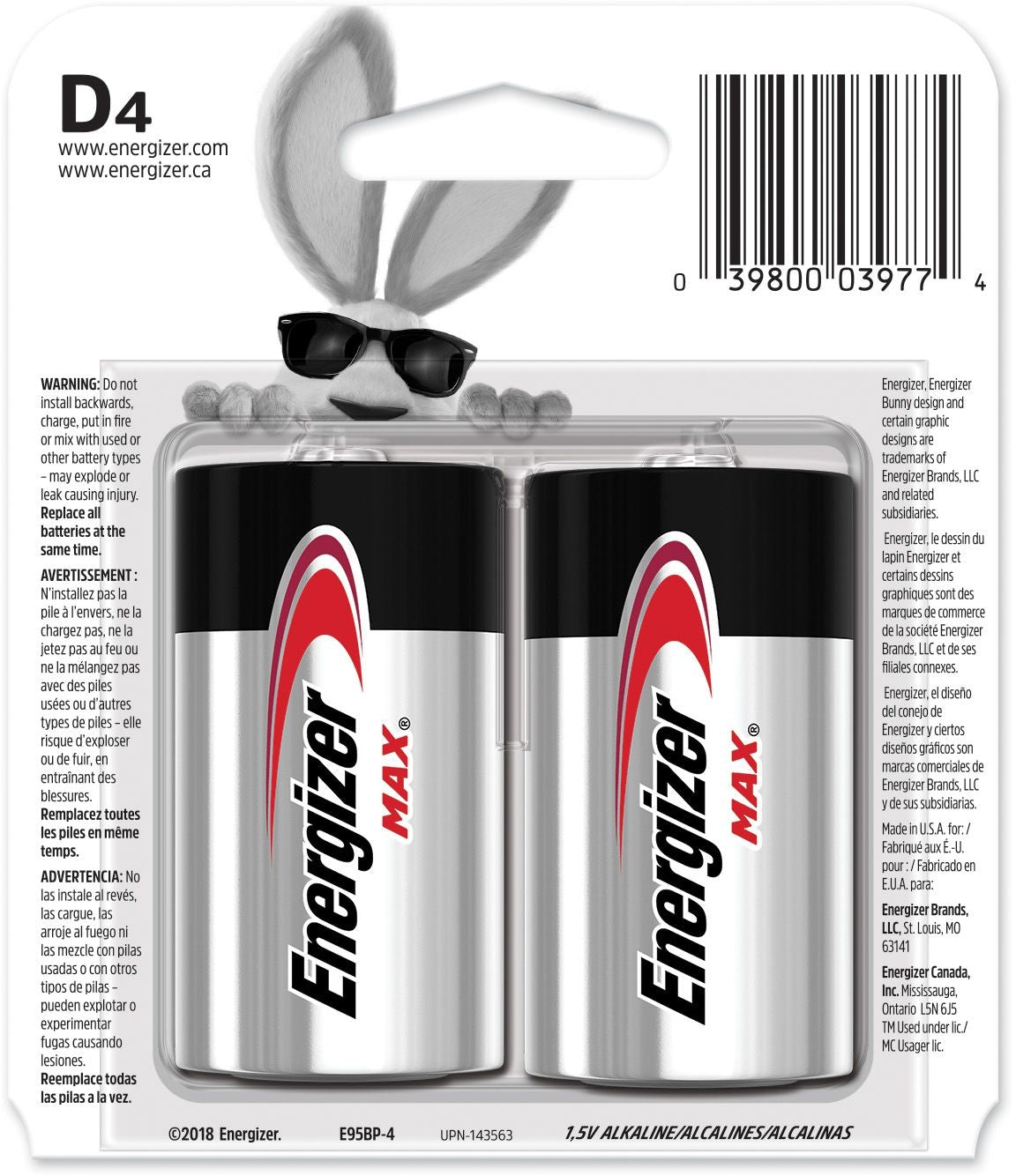 Max 4-pk D Alkaline Batteries, Long Lasting, All Purpose A2X2 - product image 3