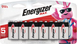 Max 6-pk 9V / 9 Volt Alkaline Batteries, Long Lasting, All Purpose Y0N0 - product image 1