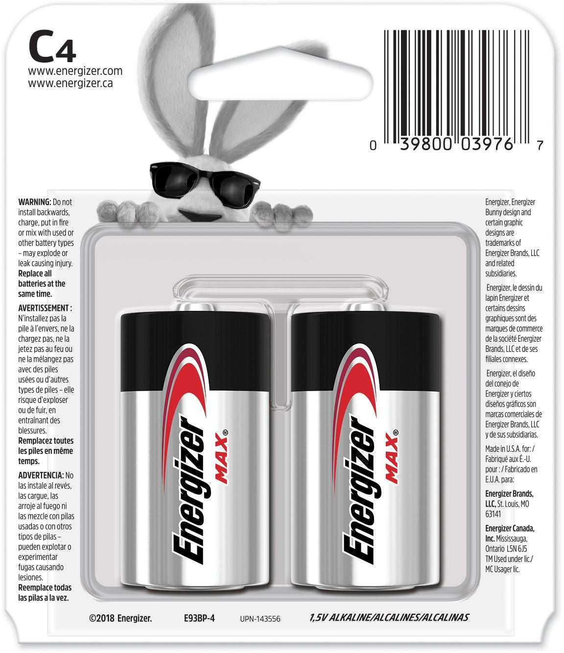 Max4-pk C Alkaline Batteries, Long Lasting, All Purpose P8L6 - product image 2