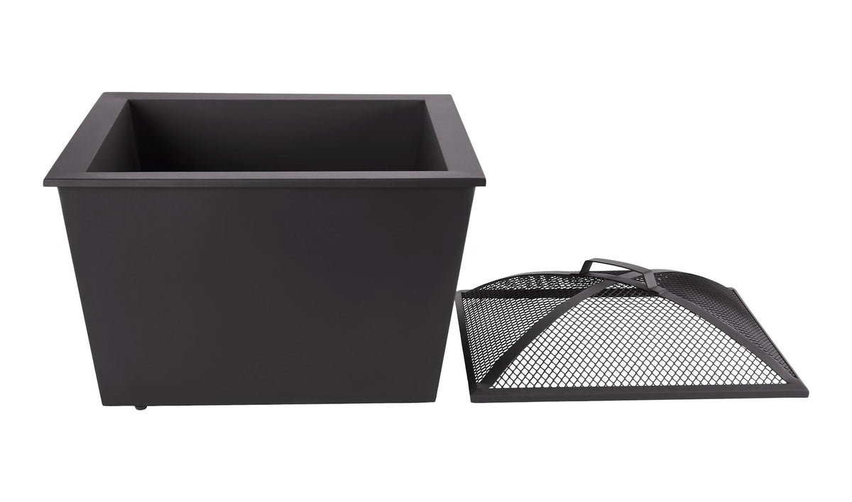 Lyall Square Outdoor Wood Firepit, 20-in, Black O6G2 - product image 2