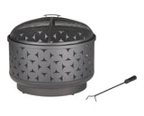 Round Outdoor Wood Burning Fire Pit, Steel, Black, 24-in N0L6 - product image 1