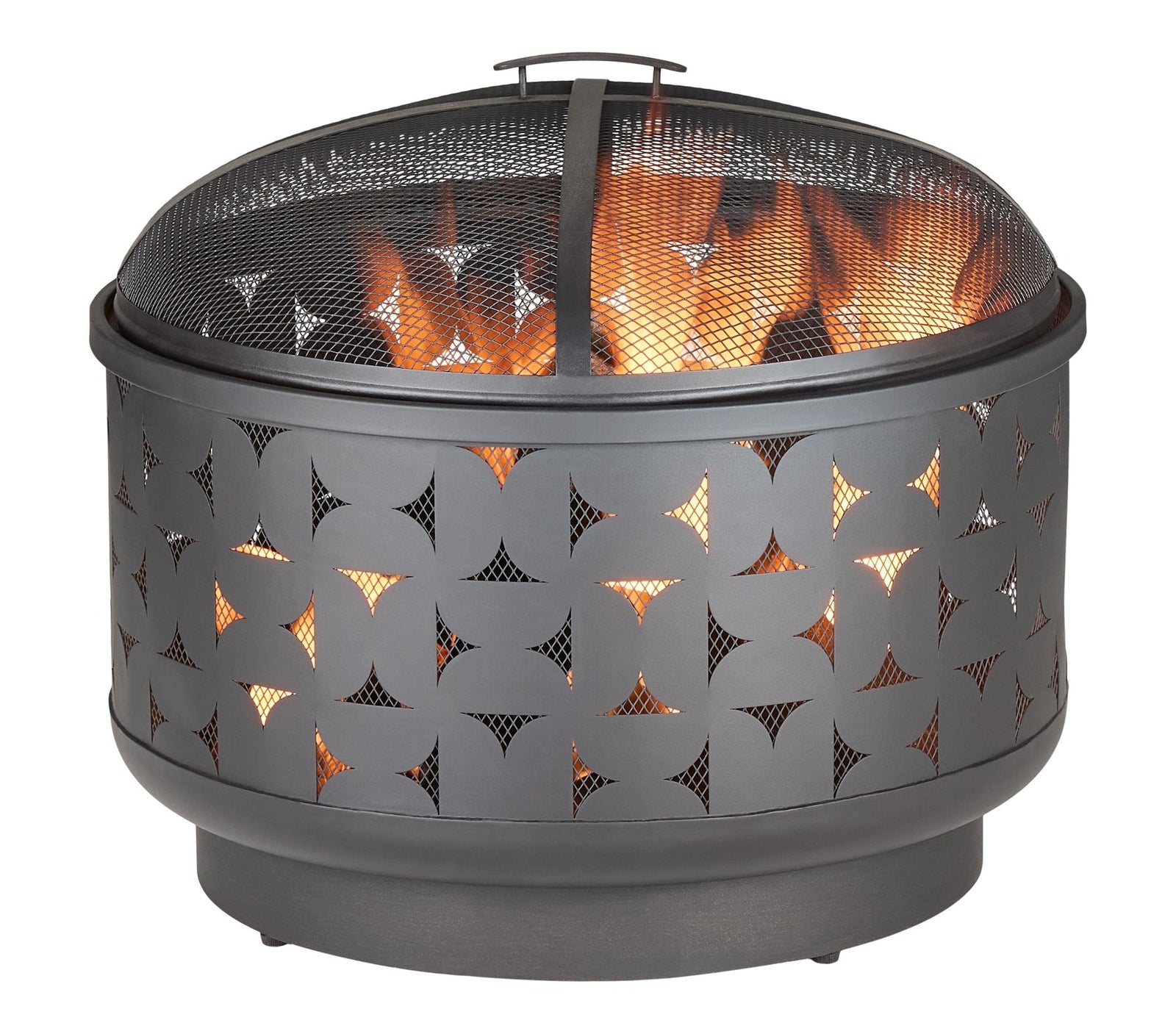 Round Outdoor Wood Burning Fire Pit, Steel, Black, 24-in N0L6 - product image 2