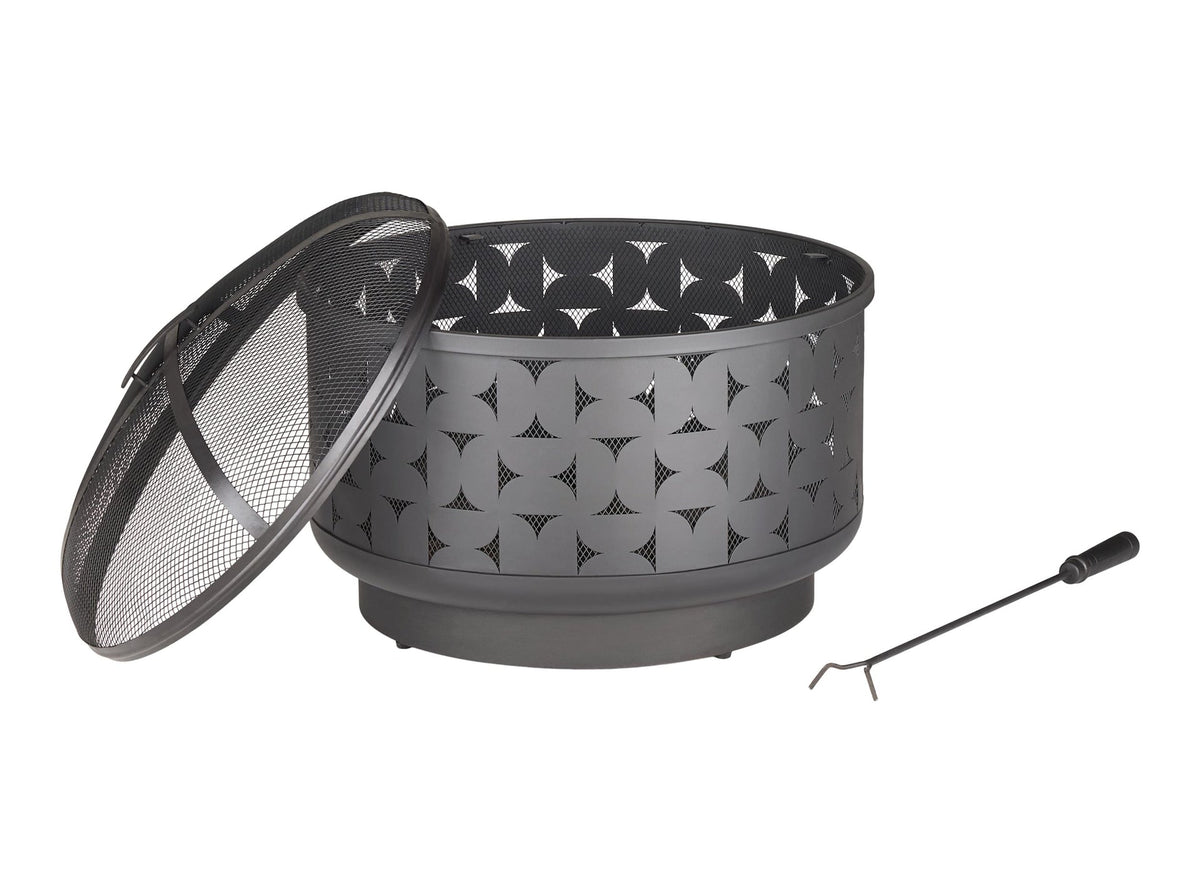 Round Outdoor Wood Burning Fire Pit, Steel, Black, 24-in N0L6 - product image 5