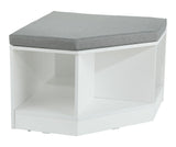 Space Saving Corner Bench with Storage, White/Grey J8Q8 - product image 1