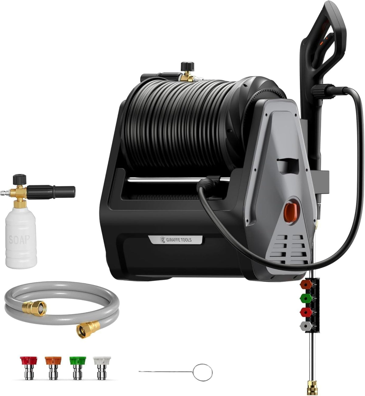 Tools Grandfalls G30 Wall Mounted 2100 PSI 2.2 GPM Brushless Retractable Electric Pressure Washer with 100-ft Hard Hose K4J9 - product image 4