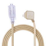 9-ft 16/2 Fabric Extension Cord, Right Angle Plug, 3 Outlets, Gold A4W5 - product image 3