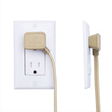9-ft 16/2 Fabric Extension Cord, Right Angle Plug, 3 Outlets, Gold A4W5 - product image 6