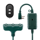 Electric 50-ft 14/3 Outdoor Power Cord with Wireless Remote & 3 Grounded Outlets, Green F5A3 - product image 1