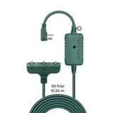 Electric 50-ft 14/3 Outdoor Power Cord with Wireless Remote & 3 Grounded Outlets, Green F5A3 - product image 5