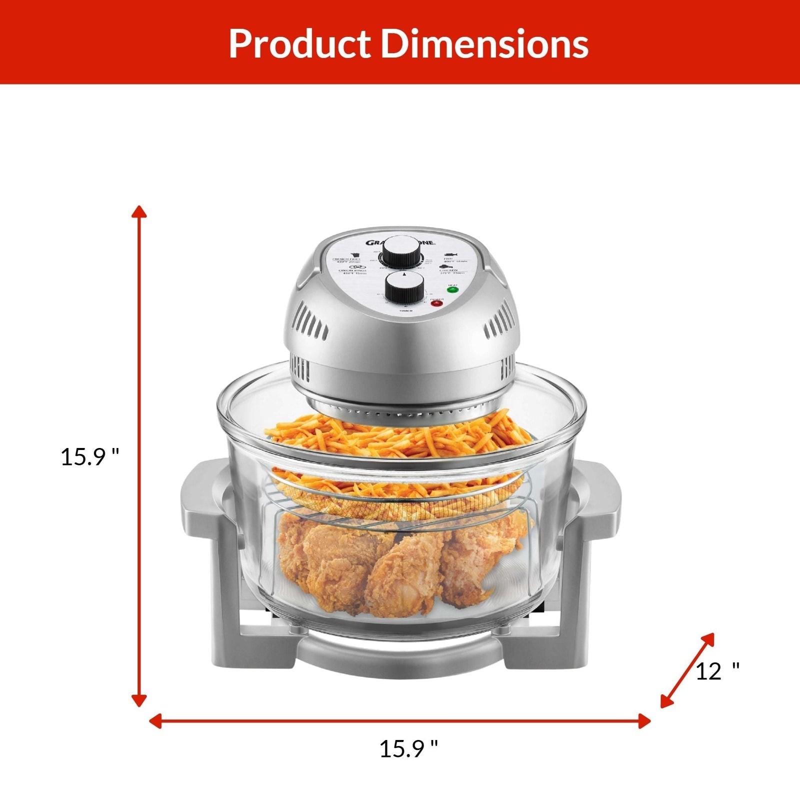 Glass Air Fryer, Silver Y7O6 - product image 3