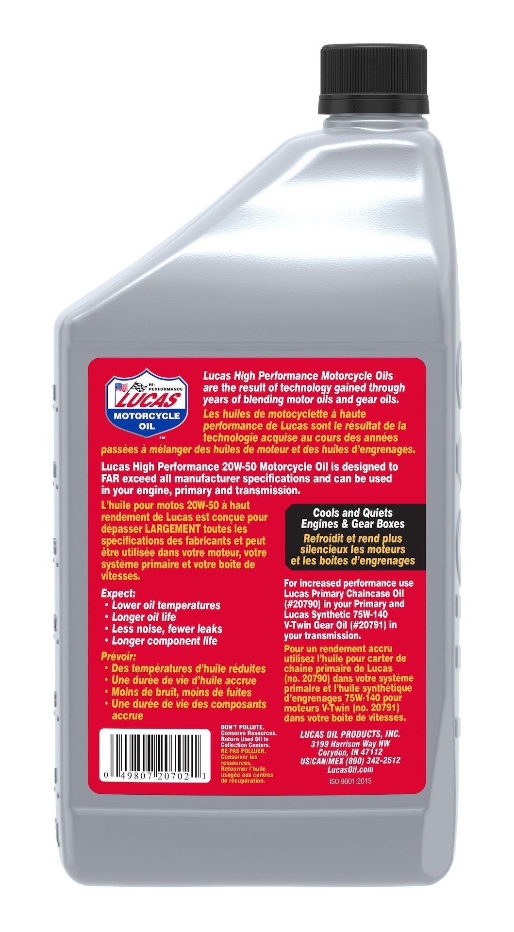Oil High Performance Synthetic Motorcycle Oil SAE, 946-mL S0T2 - product image 2