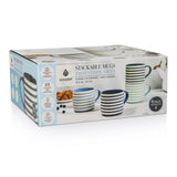 Blue Strip Stackable Mugs, Assorted Colours, 4-pk G6Z7 - product image 5
