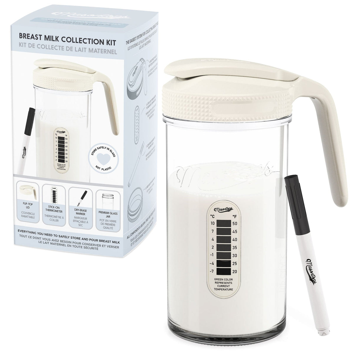 Jar Breast Milk Storage, Wide Mouth, Cream K2G9 - product image 1