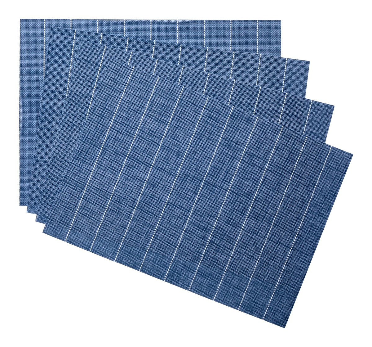 Blue Striped Woven Textilene Placemats, 13-in x 18-in, 4-pk J3J5 - product image 1