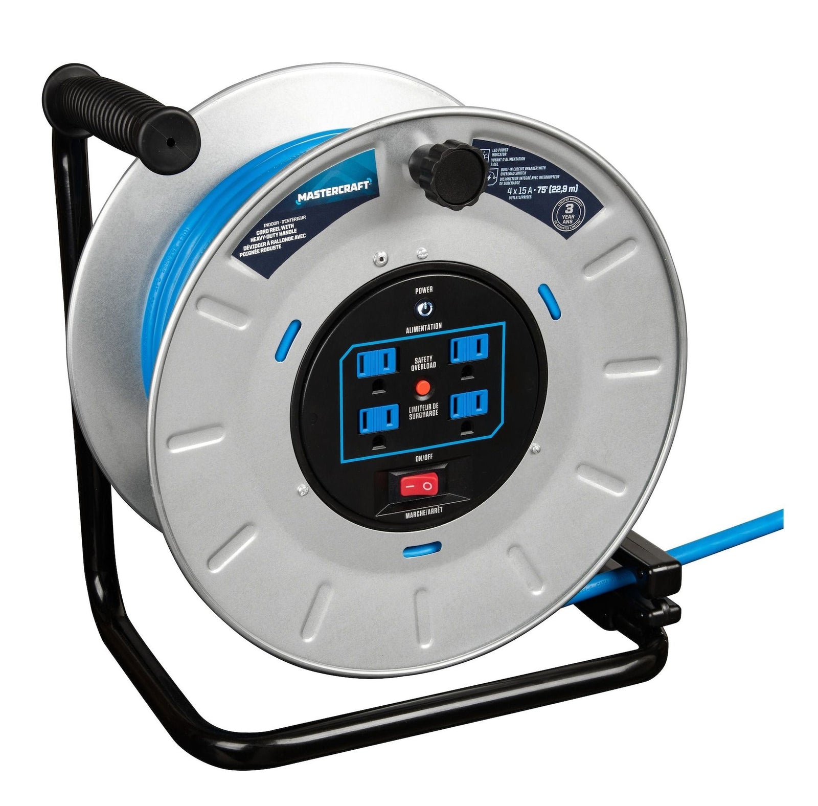 75-ft 15A Retractable Extension Cord Reel B9F5 - product image 4