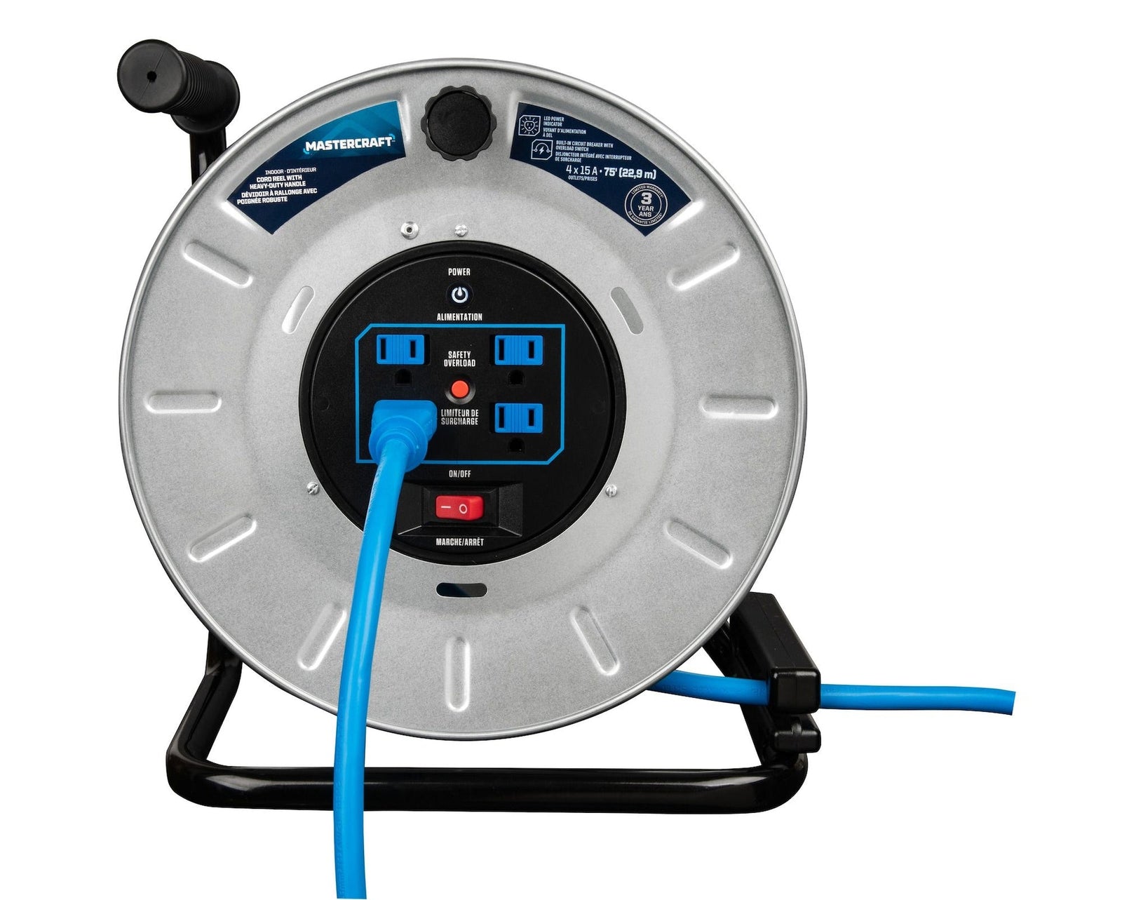 75-ft 15A Retractable Extension Cord Reel B9F5 - product image 7