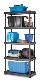Adjustable 5-Shelf Resin/Plastic Storage Rack/Shelving Unit, 36 x 18 x 72-in B3Y4 - product image 2