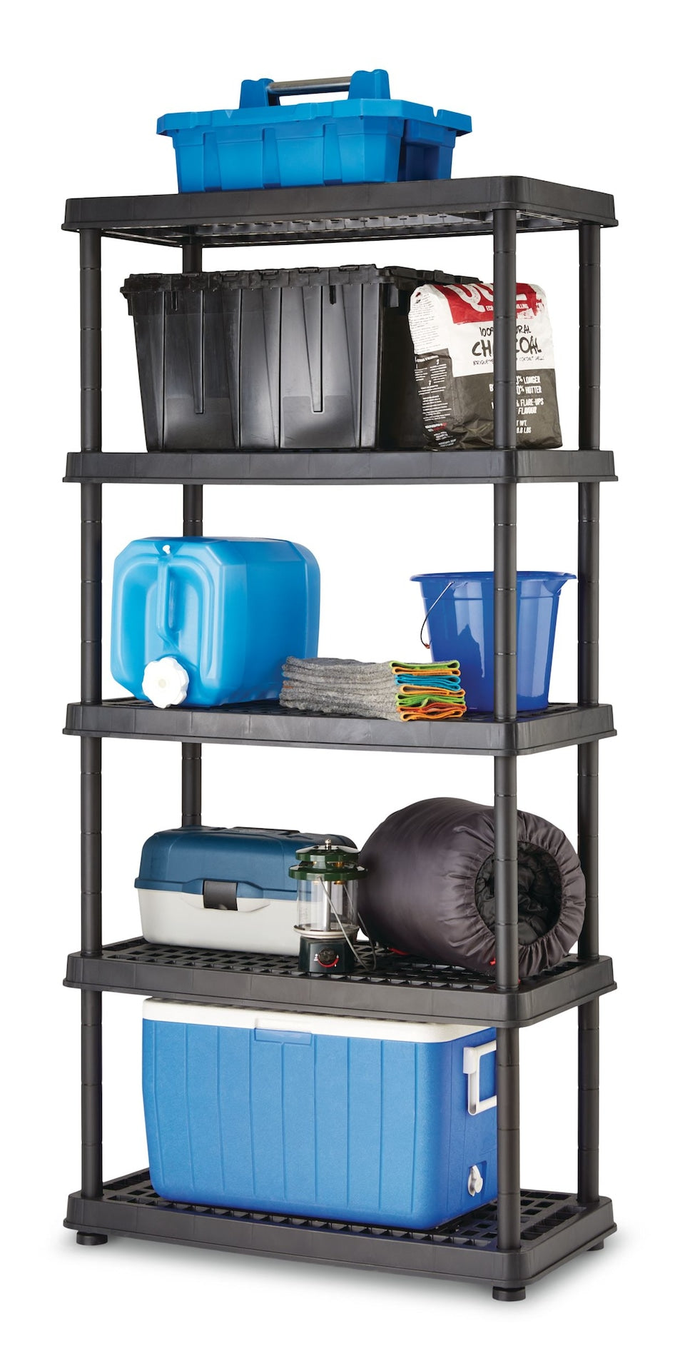 Adjustable 5-Shelf Resin/Plastic Storage Rack/Shelving Unit, 36 x 18 x 72-in B3Y4 - product image 2
