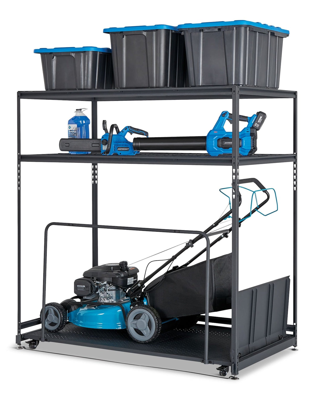 Seasonal Storage Rack with Rolling Platform Cart, Black, 65.5-in x 35.5-in x 68-in W7T5 - product image 2