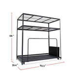 Seasonal Storage Rack with Rolling Platform Cart, Black, 65.5-in x 35.5-in x 68-in W7T5 - product image 4