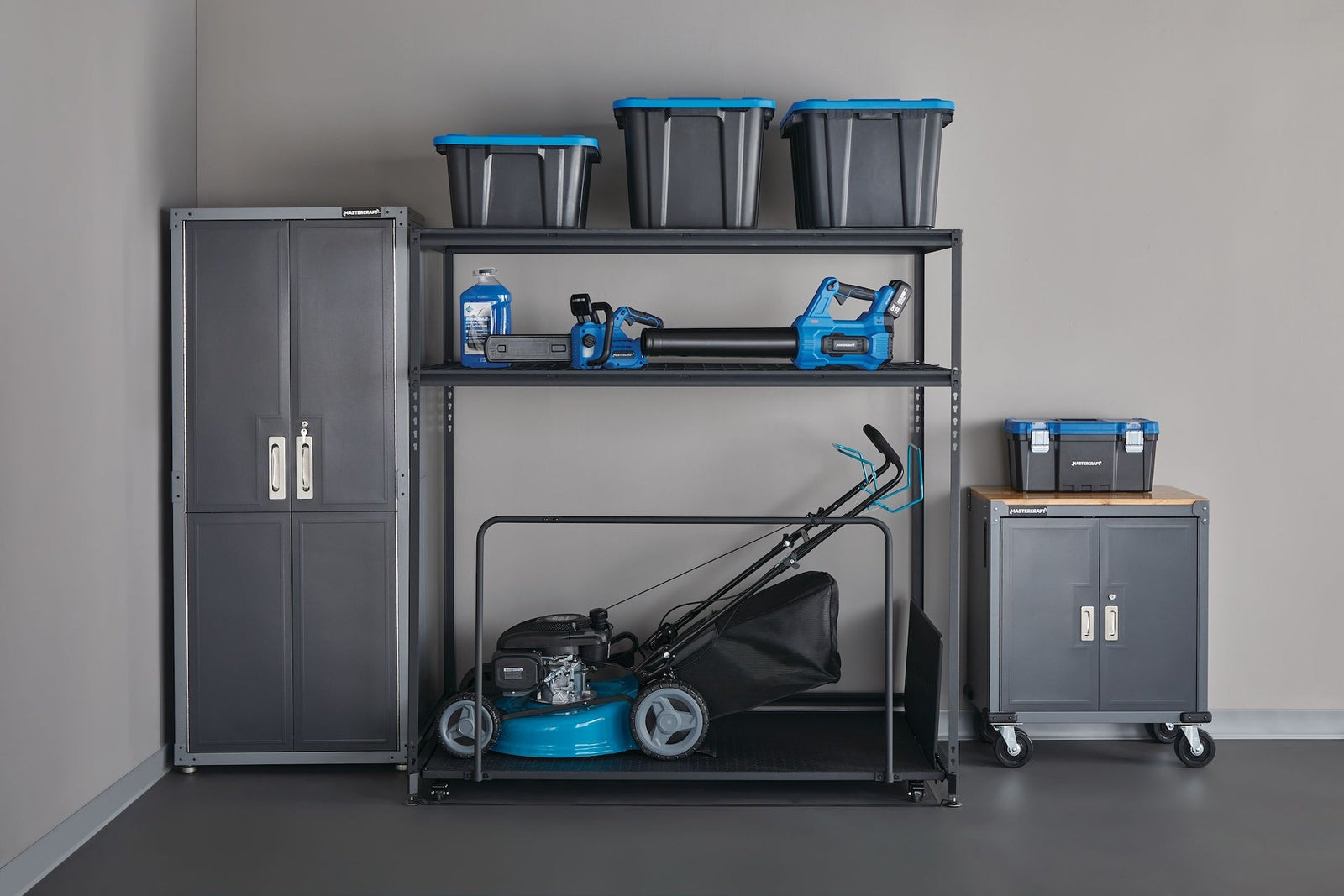 Seasonal Storage Rack with Rolling Platform Cart, Black, 65.5-in x 35.5-in x 68-in W7T5 - product image 7